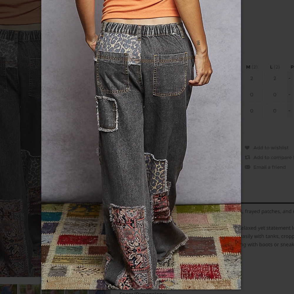 POL Gray Patchwork Straight Leg Pants - image 4